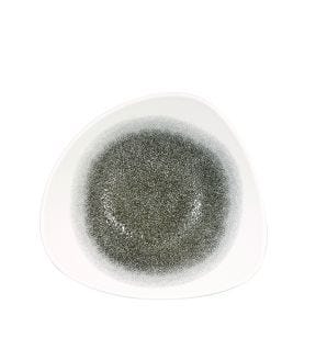 Saladier triangulaire noir porcelaine vitrifiée 23,5 cm Raku Churchill