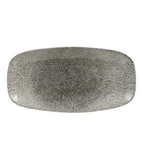 Plat bord rechthoekig zwart verglaasd x15.3 Raku Churchill