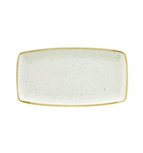 Assiette plate rectangulaire barley white porcelaine vitrifiée 29,5x15 cm Stonecast Churchill