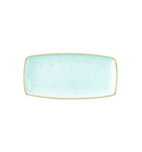 Assiette plate rectangulaire duck egg porcelaine vitrifiée 29,5x15 cm Stonecast Churchill