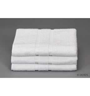 Drap de bain blanc 140x70 cm 400 g/m² coton Cuba (3 pièces)