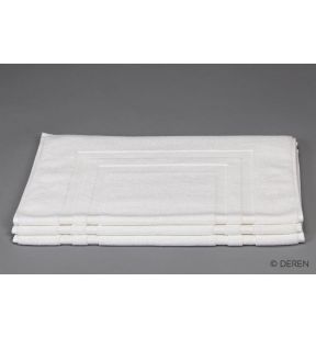 Tapis de bain blanc 50x70 cm 650 g/m² coton (3 pièces)