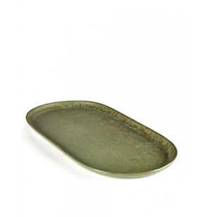 Assiette plate ovale camogreen grès émaillé 35,5x17 cm Surface Serax
