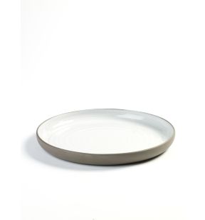 Assiette plate rond taupe porcelaine Ø 26,8 cm Dusk Serax