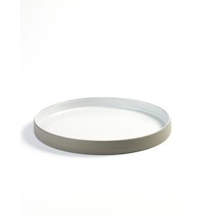 Assiette plate rond taupe porcelaine Ø 25,5 cm Dusk Serax