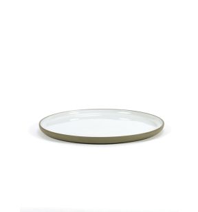 Assiette plate rond taupe porcelaine Ø 23,5 cm Dusk Serax