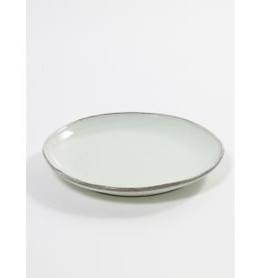 Assiette coupe plate rond bleu terre cuite Ø 22 cm Aqua Serax