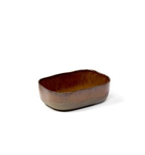 Coupelle rectangulaire brun grès émaillé 14,5x10,5 cm Merci Serax