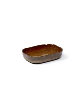 Coupelle rectangulaire brun grès émaillé 9,8x6,5 cm Merci Serax