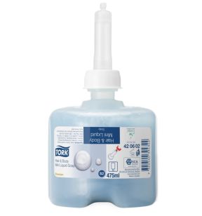 Recharge savon corps et cheveux pour distributeur S2 475 ml Tork (8 pièces)