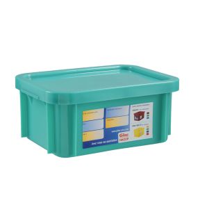 Stapelbare bak With cover groen plastic xx23.5 15 L vaste bodem volle wanden Gilac