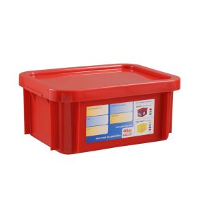 Stapelbare bak With cover rood plastic xx23.5 15 L vaste bodem volle wanden Gilac