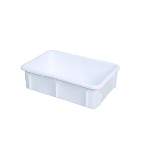 Stapelbare bak Zonder deksel wit plastic xx16.5 25 L vaste bodem volle wanden Gilac