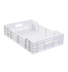 Open box Zonder deksel wit plastic xx13.5 25 L geperforeerde bodem geperforeerde wanden Gilac