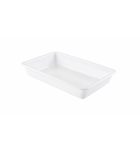 Platte bak met deksel With cover wit plastic xx7 3 L vaste bodem volle wanden Gilac