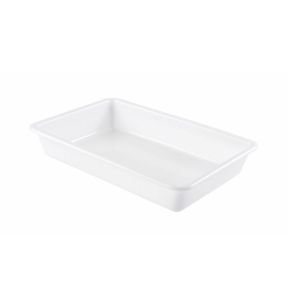 Platte bak met deksel With cover wit plastic xx7.5 8 L vaste bodem volle wanden Gilac