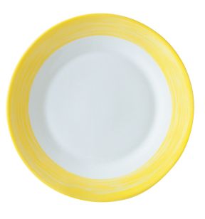 Assiette plate rond jaune verre opal Ø 23,5 cm Brush Arcoroc