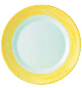 Diep bord rond geel opaal Ø 22.5 Brush Arcoroc