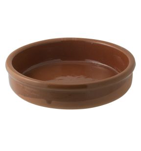 Catalaans bord rond bruin terracotta Ø 14 Catalane Pro.mundi