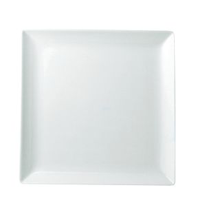 Assiette plate carré blanc porcelaine vitrifiée 25x25 cm Edina Pro.mundi
