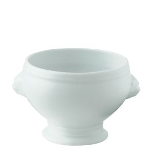 Soupière tête de lion rond blanc porcelaine Ø 11 cm Bistronome Pro.mundi