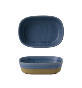 Plat à partager rectangulaire bleu porcelaine 17 cm Emerge Churchill