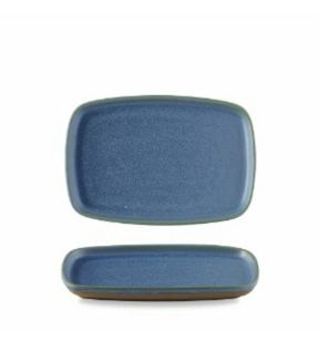 Assiette à partager rectangulaire bleu porcelaine 22x15 cm Emerge Churchill