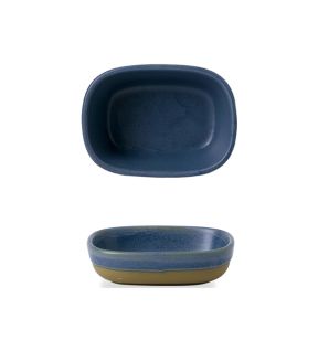Plat à partager rectangulaire bleu porcelaine 12 cm Emerge Churchill