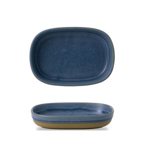 Plat à partager rectangulaire bleu porcelaine 17 cm Emerge Churchill