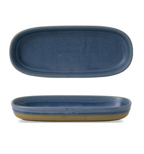 Plat à partager rectangulaire bleu porcelaine 23 cm Emerge Churchill