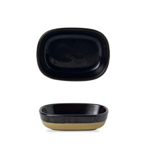 Plat à partager rectangulaire brun porcelaine 12 cm Emerge Churchill