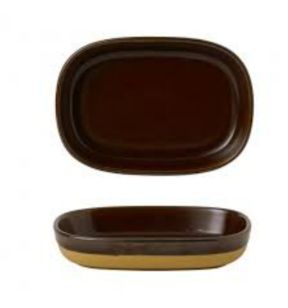 Plat à partager rectangulaire brun porcelaine 17 cm Emerge Churchill