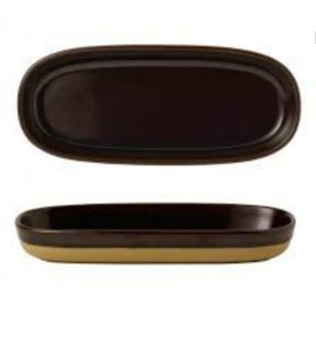 Plat à partager rectangulaire brun porcelaine 23 cm Emerge Churchill