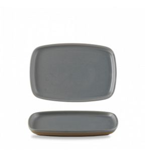 Assiette à partager rectangulaire gris porcelaine 22x15 cm Emerge Churchill
