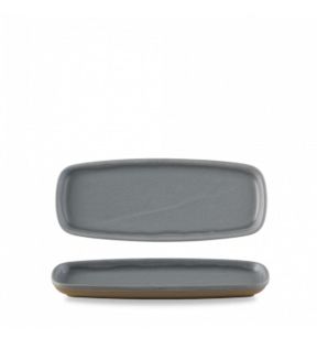 Assiette à partager rectangulaire gris porcelaine 25,1x10 cm Emerge Churchill