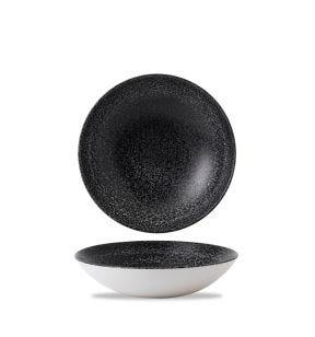 Assiette coupe creuse rond noir porcelaine vitrifiée Ø 18,2 cm Evo Origins Dudson
