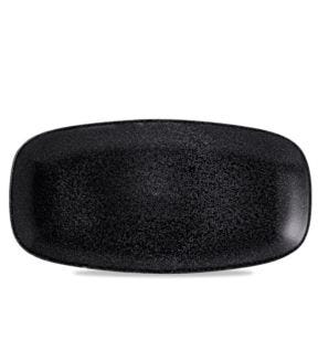 Assiette plate rectangulaire noir porcelaine vitrifiée 29,8x15,3 cm Evo Origins Dudson