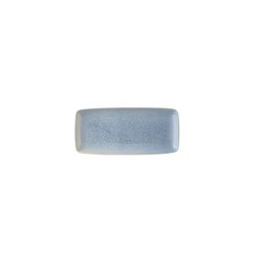 Assiette plate rectangulaire rond bleu grès émaillé 12,5x27,2 cm Evo Dudson