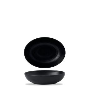 Diep bord ovaal zwart porselein x16.4 Evo Dudson