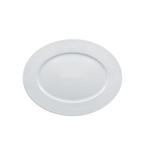 Plat ovale blanc porcelaine vitrifiée 34 cm Evolution  Rak