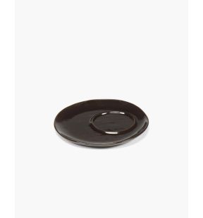 Sous tasse à café rond ébène grès émaillé 14,5 cm La Mère Serax