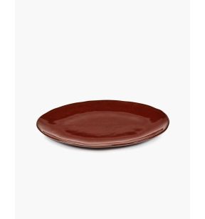 Assiette coupe plate ovale Venetian red grès émaillé 37,5x27,5 cm La Mère Serax