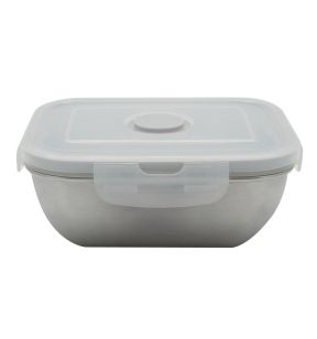 Boîte de conservation micro-ondable inox 13,5x10,5x5,5 cm 0,4 L Avec couvercle
