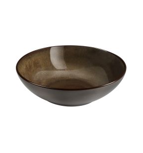 Assiette à pâtes rond bronze grès émaillé Ø 18 cm Feeling Medard De Noblat