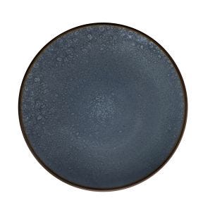 Assiette à dessert rond bleu indigo grès émaillé Ø 21 cm Feeling Medard De Noblat