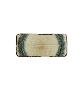 Assiette plate organique rectangulaire Linen porcelaine vitrifiée 34,6x15,6 cm Flare Dudson