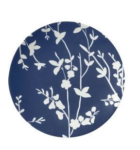 Vlakke snijplaat rond blauw porselein Ø 26 Flora Essentials Collection