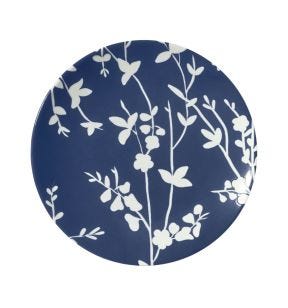 Vlakke snijplaat rond blauw porselein Ø 20 Flora Essentials Collection