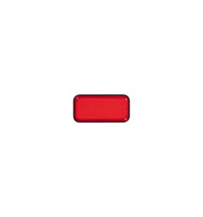 Plat bord rechthoekig rood porselein x8 Fractal Rak