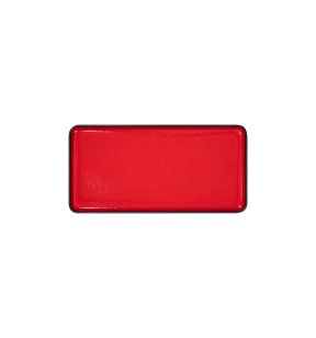 Plat bord rechthoekig rood porselein x16 Fractal Rak